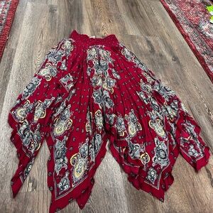 Free People Red Paisley Maxi Skirt